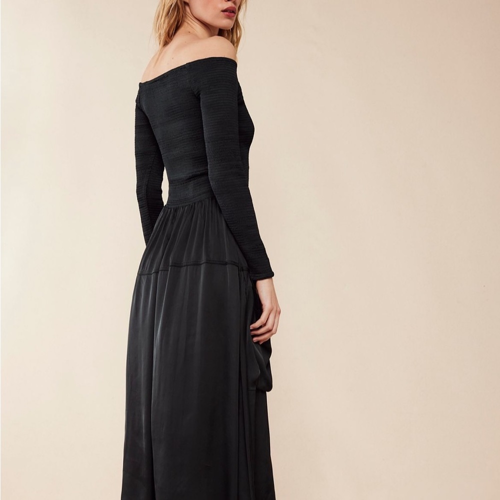 S Free People Lucky Love Midi Dress in Magic Forest Black - Picture 3 of 5